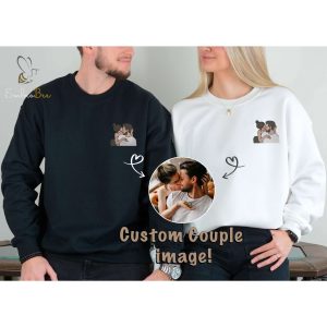 Custom Couple Portrait Embroidered Sweatshirt