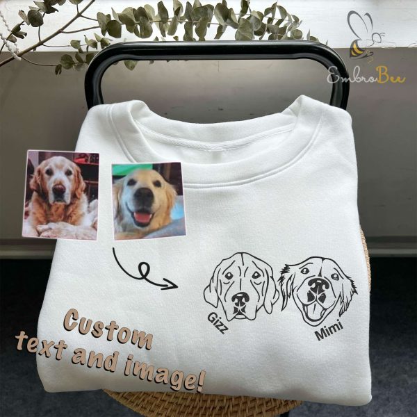 Custom Dog Mom Sweatshirt Embroidered – Personalized Dog Owner Apparel