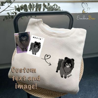 Custom Dog Photo Embroidered Sweatshirt