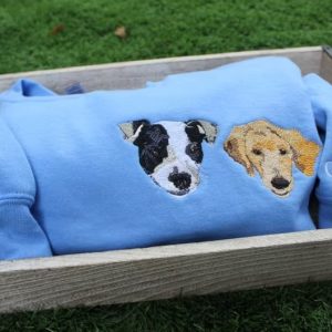 Custom Pet Face Embroidered Sleeve Sweatshirt – Personalized Pet Apparel