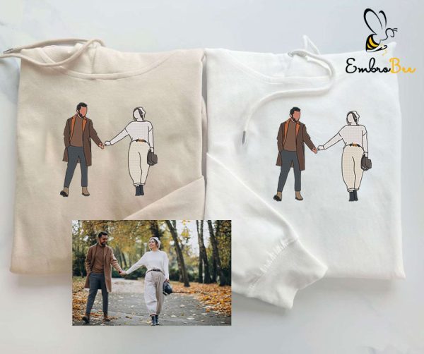 Photo Embroidered Hoodies – His and Hers Matching Sweaters