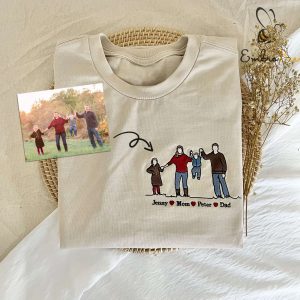 Personalized Family Portrait Embroidered Sweatshirt