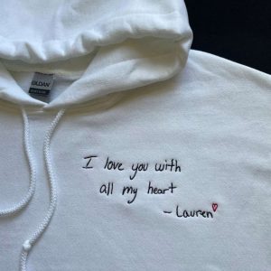 Personalized Embroidered Your HANDWRITING Sweatshirt - Embroidered Your Handwriting Sweatshirt Gift Mom Dad, Gift for Couple