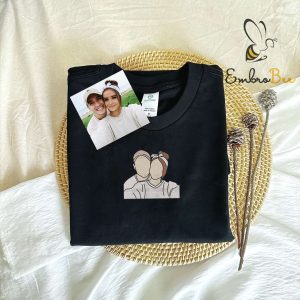 Personalized Portrait Embroidery Sweatshirt - Matching Hoodies for Couples