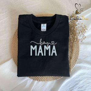 Heart Boy Mama Embroidered Sweatshirt