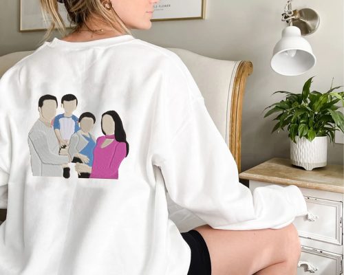 Custom Embroidered Family Photo on Back Sweatshirt