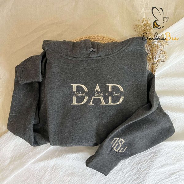 Custom Name Kids in Dad Embroidered Sweatshirt