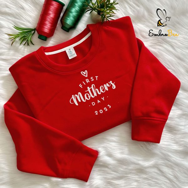 Custom Year First Mother’s Day Embroidered Sweatshirt