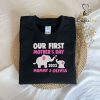 Embroidered First Mother’s Day Together Matching Heart Mom Baby Shirt