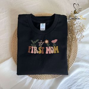 Floral Bloom on First Mother's Day Embroidered Sweatshirt