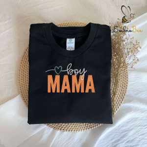 Heart Boy Mama Embroidered Sweatshirt