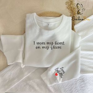 I Wear My Heart On My Sleeve Embroidered Sweatshirt