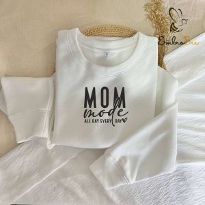 Mom Mode All Day Every Day Mama Embroidered Sweatshirt
