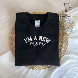 New Mom Embroidered First Mother's Day Shirt
