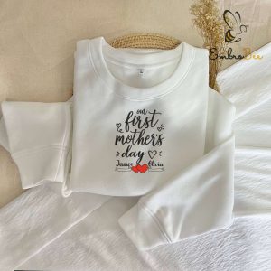 Personalized Embroidered Name First Mother's Day Shirt