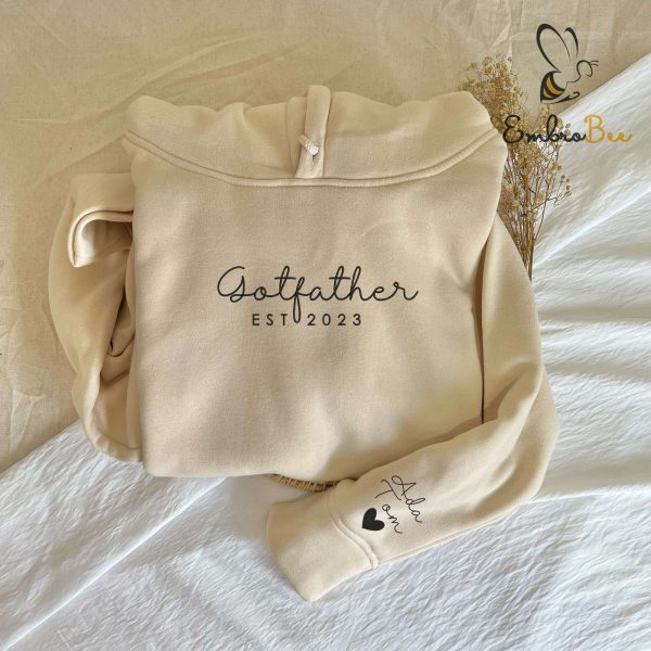 Personalized Godfather EST Hoodie with Kid’s Name – The Perfect Gift for Godsons