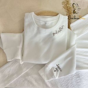 Personalized Godmother EST Sweatshirt - Kids' Names on Sleeve