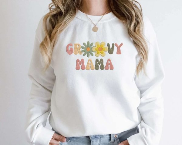 Groovy Mama Embroidery Sweatshirt – Mother’s Day Gift
