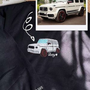 Personalized Car Photo With Name Embroidered Sweatshirt