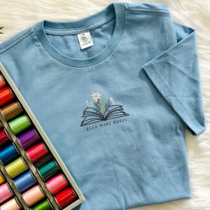 Beautiful Flowers Read More Books Embroidered Sweatshirt