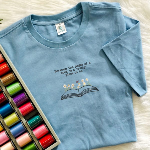 Between the Pages of a Book is a Lovely Place Embroidered Sweatshirt