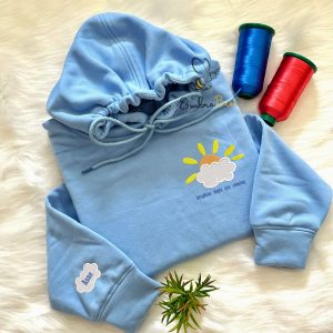 Brighter Days Are Coming Embroidered Mental Health Sweatshirt – Custom Name on Sleeve