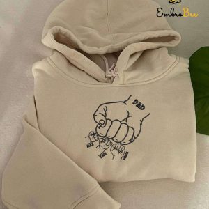 Custom Name First Bump Kids Dad Embroidered Hoodie