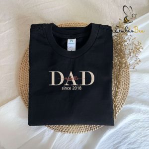 Custom Name and Year Dad Embroidered Sweatshirt