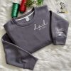 Dada Embroidered Dad Crewneck With Names Customizable On Sleeve