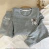 Personalized Kid Name Best Dad Hands Down Embroidered Sweatshirt