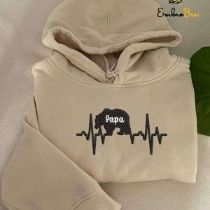Embroidered Papa Bear Hoodie - Gift for Dad