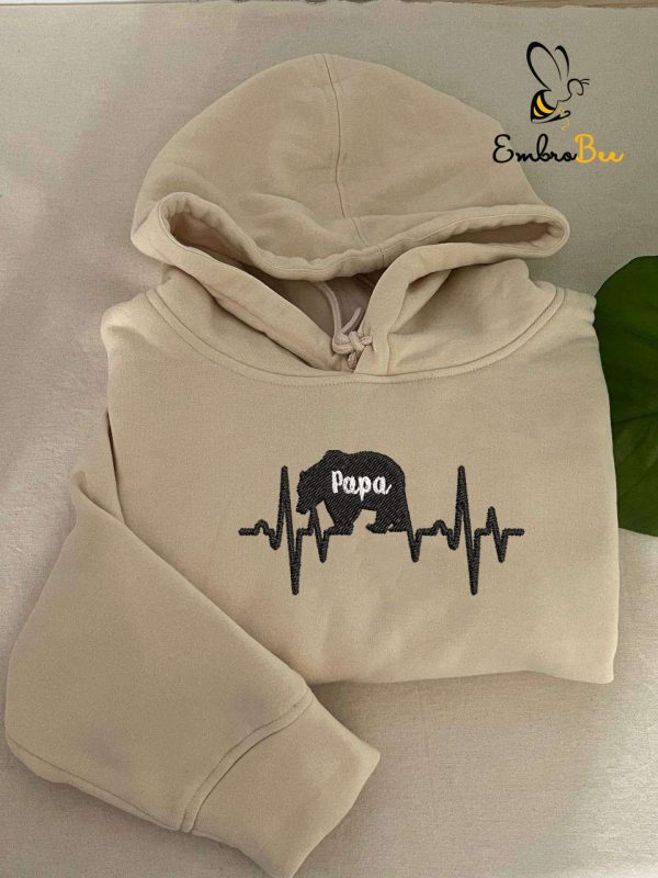 Embroidered Papa Bear Hoodie – Gift for Dad