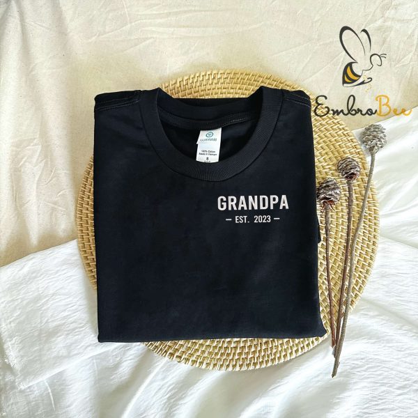Embroidered Personalized Dad Grandpa EST Sweatshirt