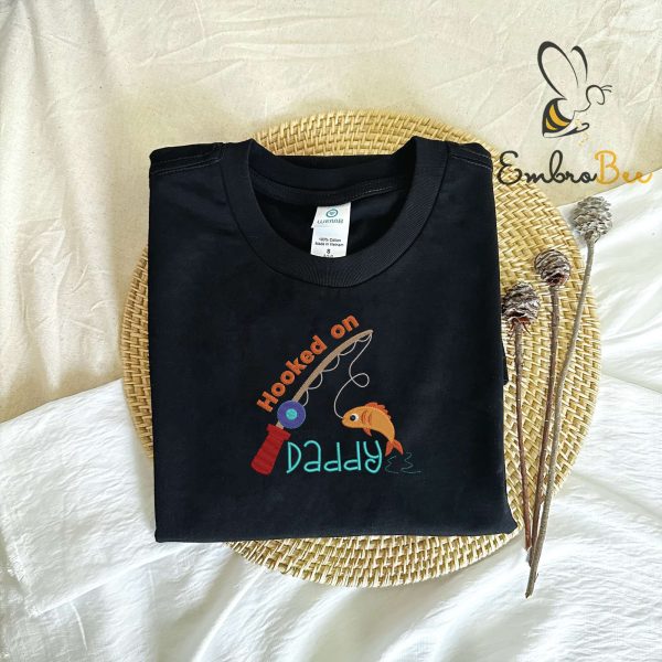 Hooked On Daddy Embroidered Shirt