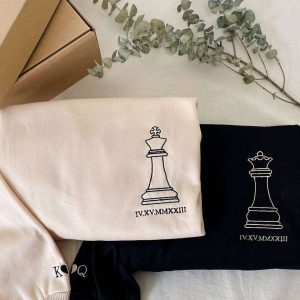 King and Queen Chess Couple Matching Sweatshirt