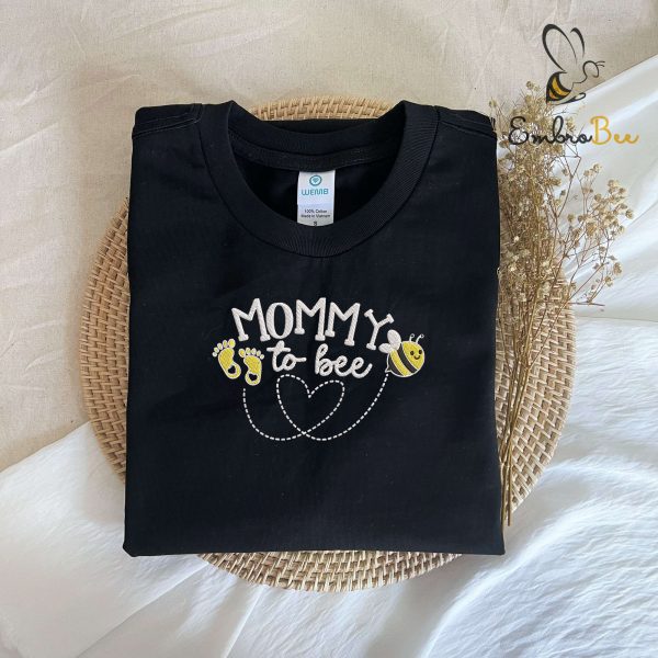 Mommy to Bee Embroidered Pregnancy Reveal Shirt