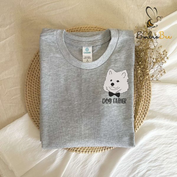 Personalized Dog Father Sweatshirt Embroidered Samoyed