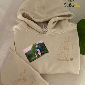 Personalized Dog Dad Gift with Custom Portrait Photo Sweatshirt – Father’s Day Gifts for Dog Lover