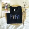 Custom Portrait Embroidered Daughter Dad Sweatshirt – Personalized Father’s Day Gifts