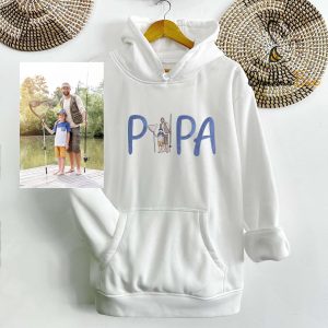 Custom Photo Embroidered Son Dad Sweatshirt – Personalized Papa Shirt