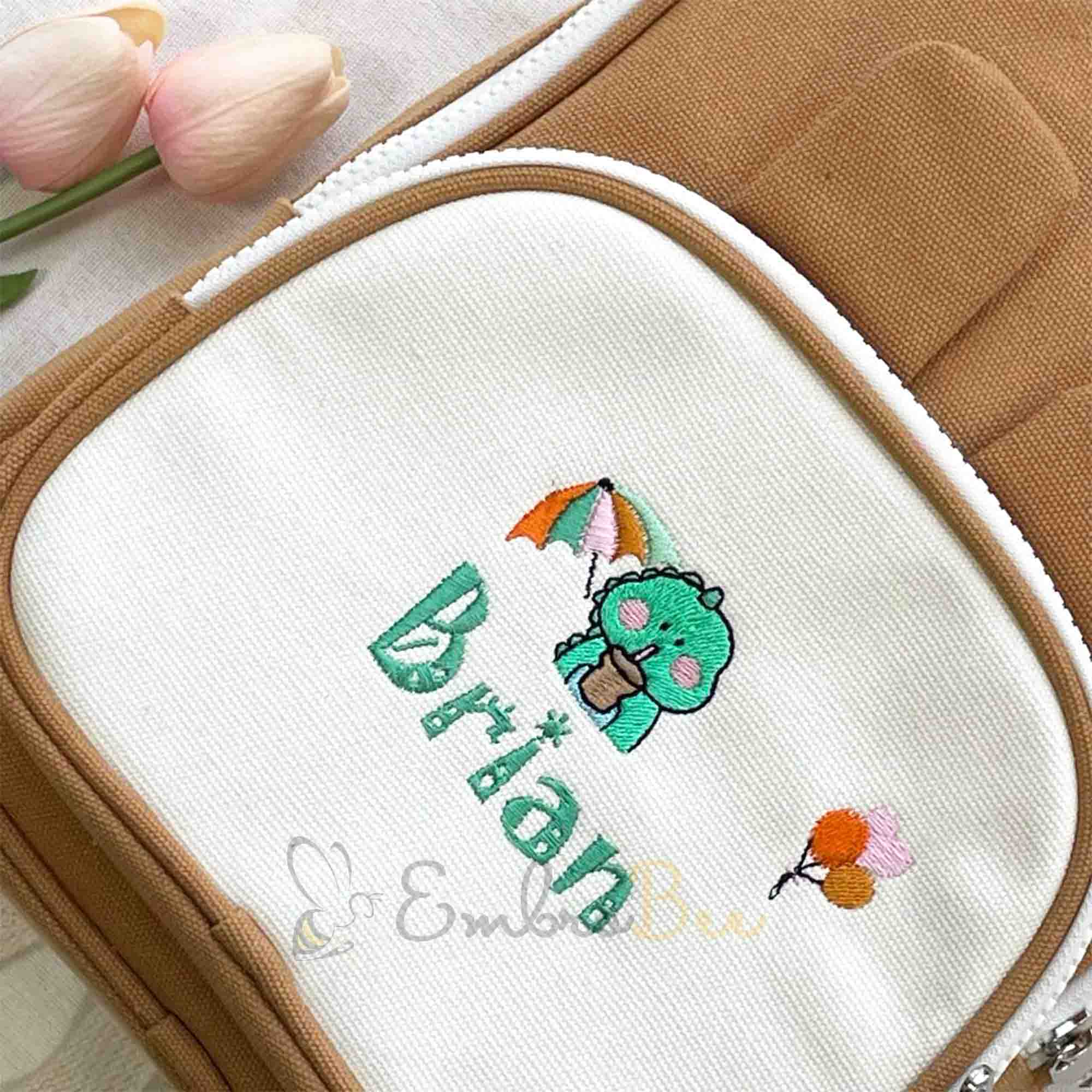 Personalized Colorful Rainbow Embroidered Mini Canvas Backpack, Cute  Embroidery Backpack For Kids, Back To School Bags – EmbroBee